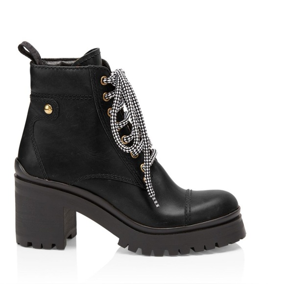 MIU MIU Nevermind Leather Combat Boots US 7